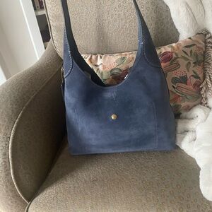 Coach Brooklyn 28 Shoulder Bag Shearling\Brass\Light Denim Suede